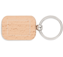 Rectangular wooden key ring